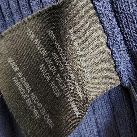 Anthropologie Navy Blue Ribbed Knit Banlieue Peplum Open Cardigan Sweater - Picture 8 of 11